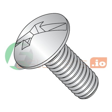 #10-32 X 3/8 In Combination Phillips/Slotted Truss Machine Screw, Plain 18-8 Stainless Steel